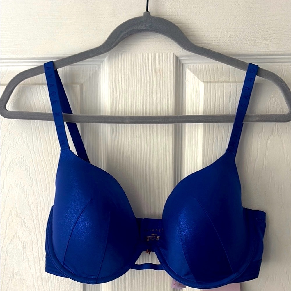 Savage x Fenty blue sparkly underwire bra 34DDD NWT